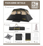 FanttikOutdoor Camping Tent 4/6/8/10 Person – Instant Setup in 60 Seconds, Rainfly, Windproof, Carry Bag - Image 4